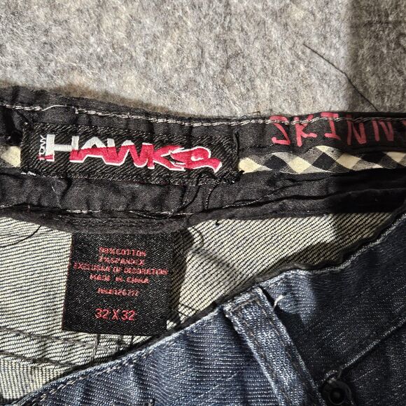 Tony Hawk Jeans Mens 32x32 Blue Straight Leg Zip Pocket Hawk Skinny Denim Pants - Picture 8 of 8